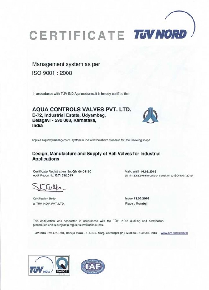 ISO Certificate 9001-2008